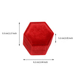 Engagement Ring Box Jewelry Display Corduroy Soft Square Hexagonal Slot Holder W