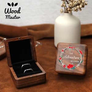 Personalized Wood Ring Box For Wedding Proposal - Name Engraved Ring Bearer