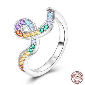 925 Sterling Silver Pink Heart Zircon Ring Romantic Wedding Jewelry