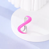 925 Sterling Silver Pink Heart Zircon Ring Romantic Wedding Jewelry