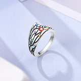 925 Sterling Silver Pink Heart Zircon Ring Romantic Wedding Jewelry