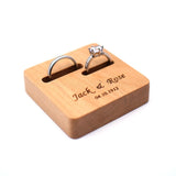 Wood Rustic Ring Box Wedding Ring Wooden Holder Engraving
