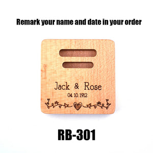 Wood Rustic Ring Box Wedding Ring Wooden Holder Engraving