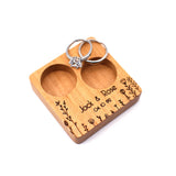 Wood Rustic Ring Box Wedding Ring Wooden Holder Engraving