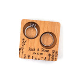 Wood Rustic Ring Box Wedding Ring Wooden Holder Engraving