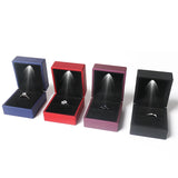 LED Light Jewelry Box Wedding Ring Long Chain Display Box