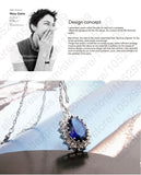 925 Silver CZ Pendant Necklace Earrings Set