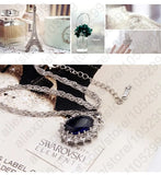 925 Silver CZ Pendant Necklace Earrings Set
