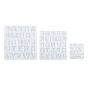 Epoxy Resin Mold for English Alphabet Keychain with Hole Keyring Pendant