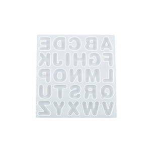 Epoxy Resin Mold for English Alphabet Keychain with Hole Keyring Pendant