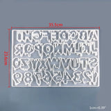 English Alphabet Numbers Pendant Keychain Silicone Mold with Hole