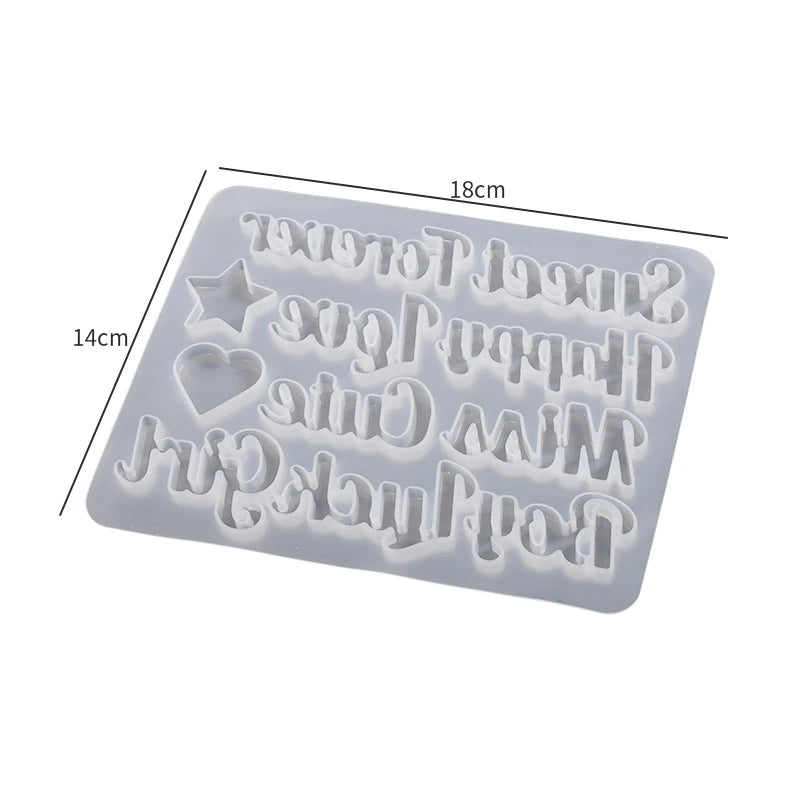 Good Luck Blessing Words Silicone Mold for Resin Making