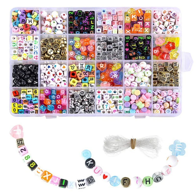 English Letter Acrylic Beads Square Flat Alphabet Charms for DIY Jewelry