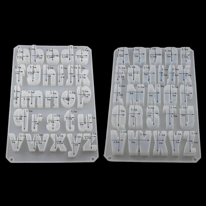 English Letter Pendant Resin Mold Kit Large Letter Silicone Casting Mold