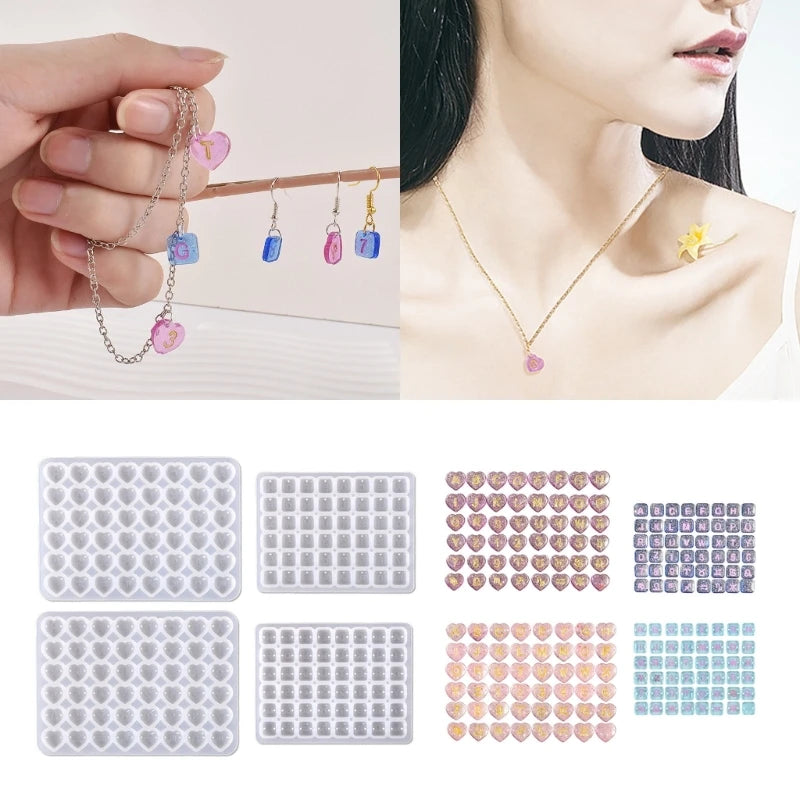 English Letter Resin Mold Alphabet Silicone Pendant Mold Letter Earring Mold