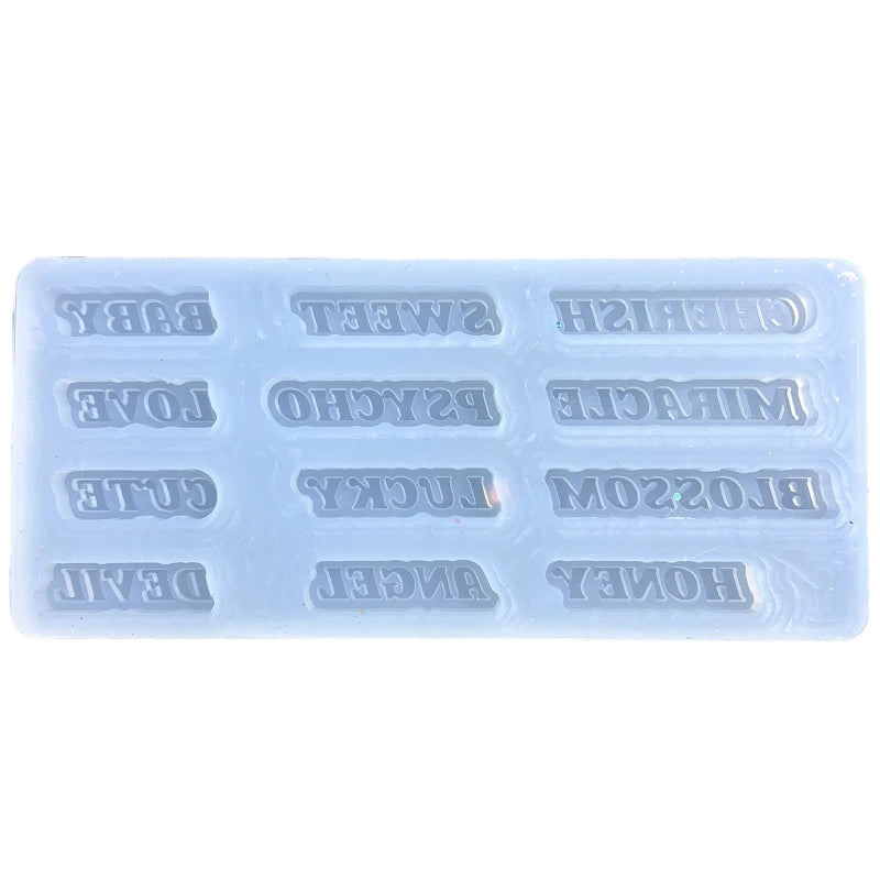 English Letter Silicone Mold for Epoxy Resin Filler