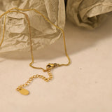Letter Smile Peach Heart Necklace Stainless Steel