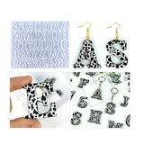 English Letters Silicone Mold Resin Keychain Mold Leopard Decoration Mold