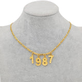 Personalized Birth Year Choker Necklace 1990 Jewelry
