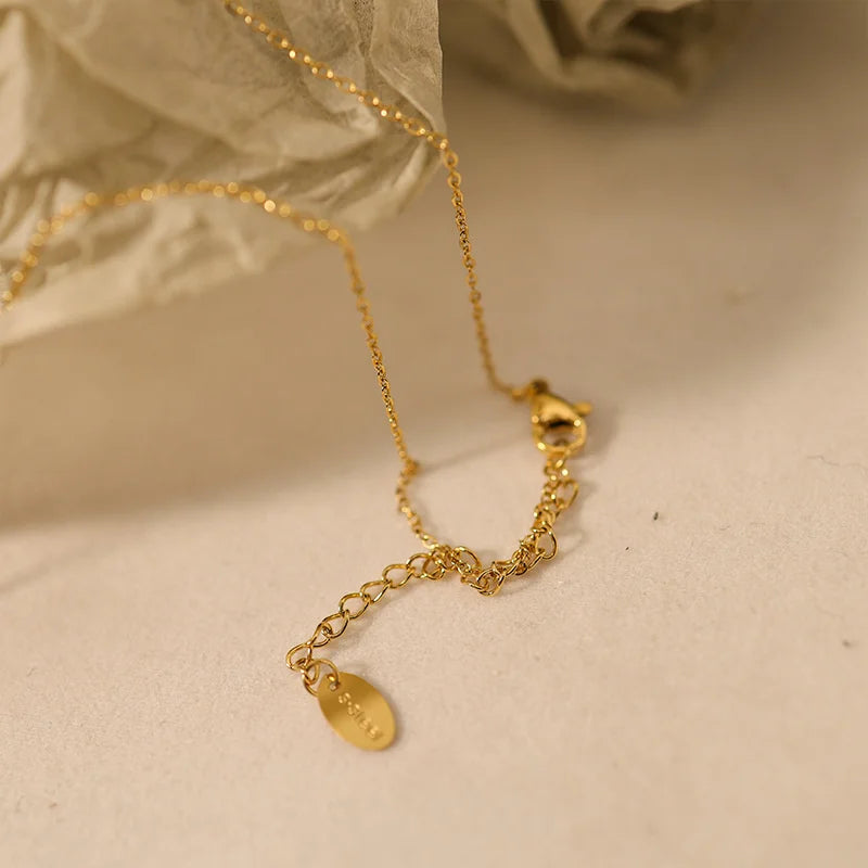 Minimalist Steel Color-Resistant Square Necklace, Autumn & Winter Grade