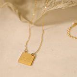 Minimalist Steel Color-Resistant Square Necklace, Autumn & Winter Grade