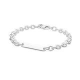 Engravable Bar Link Bracelet 925 Sterling Silver DIY Jewelry