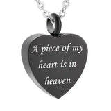 Heart Pendant Stainless Steel Ashes Keepsake Urn Necklace
