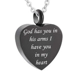 Heart Pendant Stainless Steel Ashes Keepsake Urn Necklace