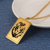 Engraved Image Plate Square Pendant Necklace Personalized Logo Nameplate