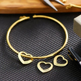 Family Name Heart Charm Bracelet, Personalized Steel Bangle