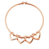 Personalized Family Name Heart Charm Bracelet for Women