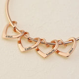 Personalized Family Name Heart Charm Bracelet for Women