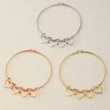 Personalized Family Name Heart Charm Bracelet for Women