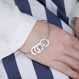 Personalized Family Name Stainless Steel Bracelet - Gift for Mom
