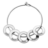 Personalized Family Name Stainless Steel Bracelet - Gift for Mom