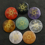 Flower Of Life Metatrone Cube Natural Crystal Stone Reiki Healing