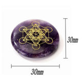 Flower Of Life Metatrone Cube Natural Crystal Stone Reiki Healing
