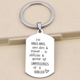 Vrais Amis French Keychain: Durs ? trouver, difficiles ? quitter