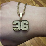 Personalized Softball Number Necklace with Name Engraving