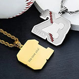 Personalized Softball Number Necklace with Name Engraving