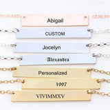 Name Bar Necklace Stainless Steel Collier Femme