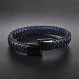 Personalized Engraved Leather Bracelet with Magnet Buckle