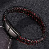 Personalized Engraved Leather Bracelet with Magnet Buckle