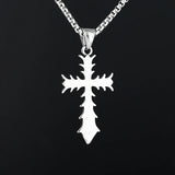 Personalized Stainless Steel Cross Pendant Necklace with Stone