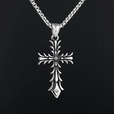 Personalized Stainless Steel Cross Pendant Necklace with Stone