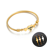 Personalized Stainless Steel Bracelet With Engraved Name & Heart Pendant