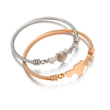 Personalized Stainless Steel Bracelet With Engraved Name & Heart Pendant