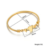 Personalized Stainless Steel Bracelet With Engraved Name & Heart Pendant