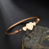 Personalized Stainless Steel Bracelet With Engraved Name & Heart Pendant