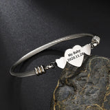 Personalized Stainless Steel Bracelet With Engraved Name & Heart Pendant